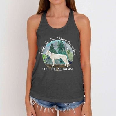 2024 Psdsa Sled Dog Showcase Siberian Full Color Background Women's Knotted Racerback Tank