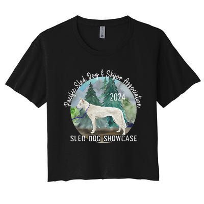 2024 Psdsa Sled Dog Showcase Siberian Full Color Background Women's Crop Top Tee