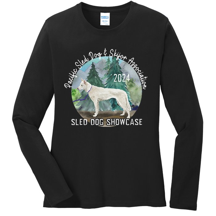 2024 Psdsa Sled Dog Showcase Siberian Full Color Background Ladies Long Sleeve Shirt