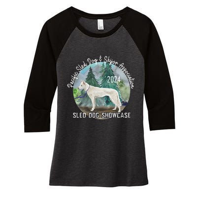 2024 Psdsa Sled Dog Showcase Siberian Full Color Background Women's Tri-Blend 3/4-Sleeve Raglan Shirt