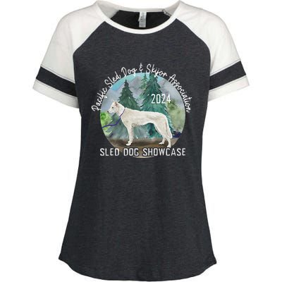 2024 Psdsa Sled Dog Showcase Siberian Full Color Background Enza Ladies Jersey Colorblock Tee