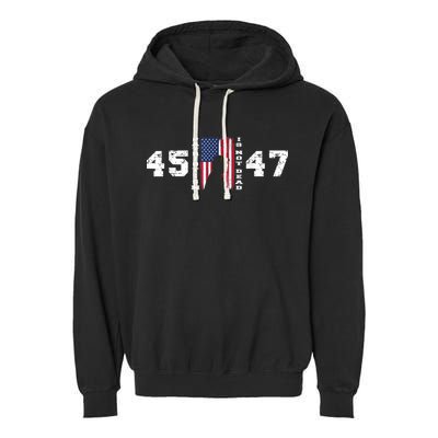 2024 Pro Trump 45 47 Patriotism Is Not Dead Vintage Flag Garment-Dyed Fleece Hoodie