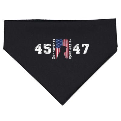 2024 Pro Trump 45 47 Patriotism Is Not Dead Vintage Flag USA-Made Doggie Bandana