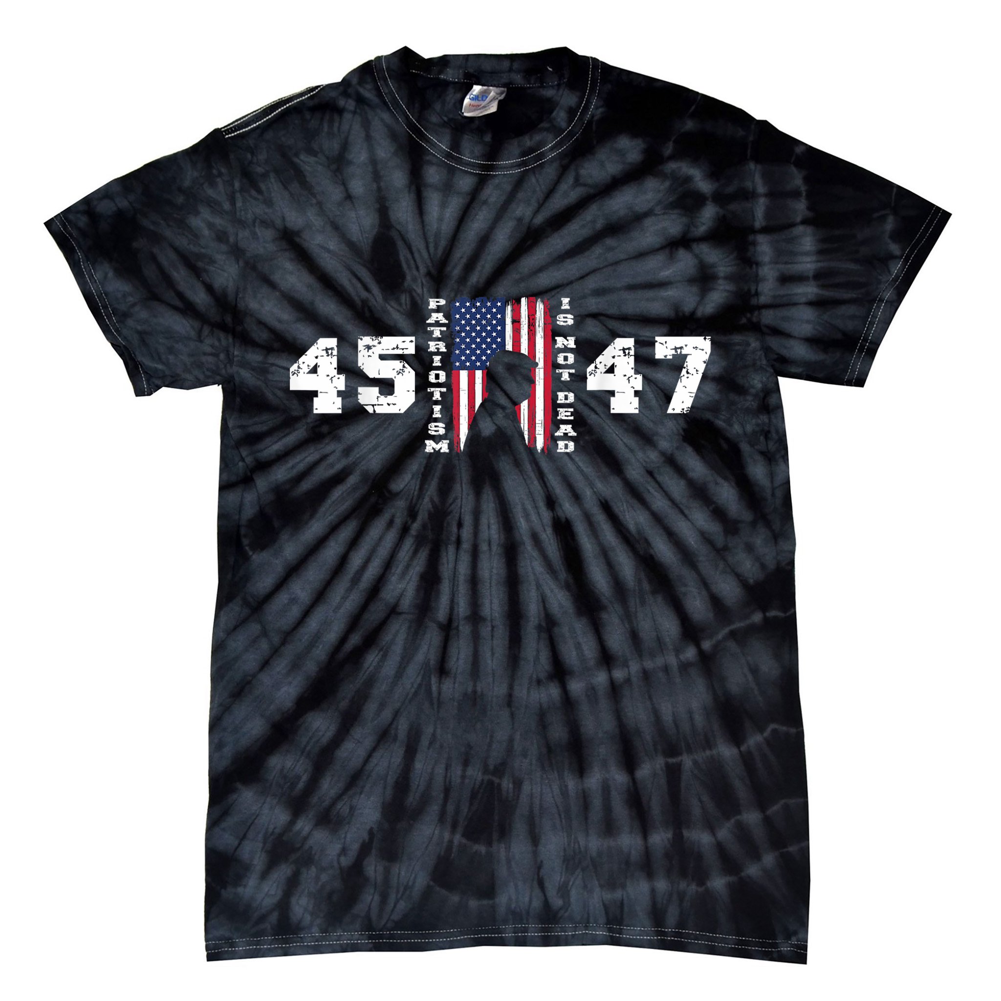 2024 Pro Trump 45 47 Patriotism Is Not Dead Vintage Flag Tie-Dye T-Shirt
