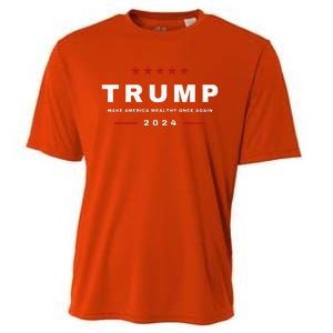 2024 President Trump Make America Wealthy Once Again Maga Cooling Performance Crew T-Shirt