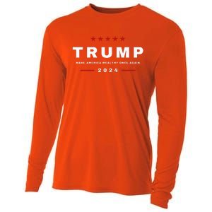 2024 President Trump Make America Wealthy Once Again Maga Cooling Performance Long Sleeve Crew