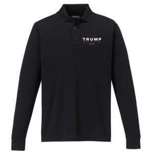 2024 President Trump Make America Wealthy Once Again Maga Performance Long Sleeve Polo