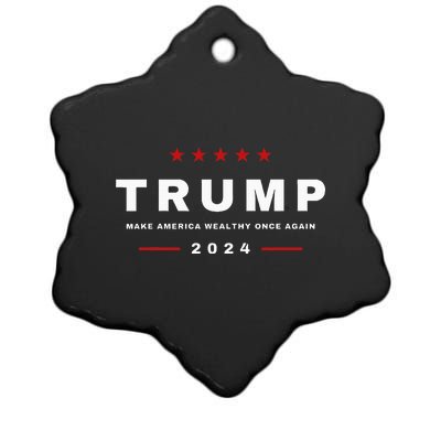 2024 President Trump Make America Wealthy Once Again Maga Ceramic Star Ornament