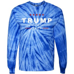 2024 President Trump Make America Wealthy Once Again Maga Tie-Dye Long Sleeve Shirt