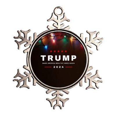 2024 President Trump Make America Wealthy Once Again Maga Metallic Star Ornament