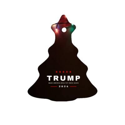 2024 President Trump Make America Wealthy Once Again Maga Ceramic Tree Ornament