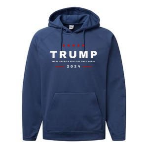 2024 President Trump Make America Wealthy Once Again Maga Performance Fleece Hoodie