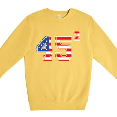 2020 President Trump 45 American Flag Gift Premium Crewneck Sweatshirt