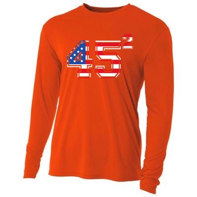 2020 President Trump 45 American Flag Gift Cooling Performance Long Sleeve Crew