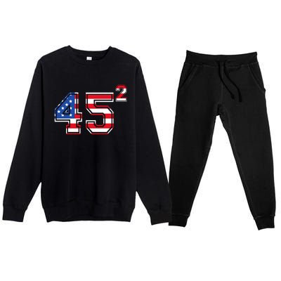 2020 President Trump 45 American Flag Gift Premium Crewneck Sweatsuit Set