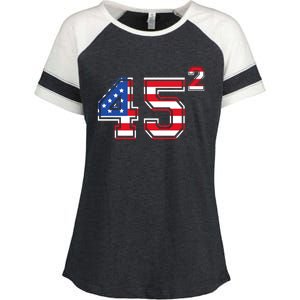 2020 President Trump 45 American Flag Gift Enza Ladies Jersey Colorblock Tee