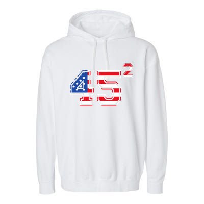 2020 President Trump 45 American Flag Gift Garment-Dyed Fleece Hoodie