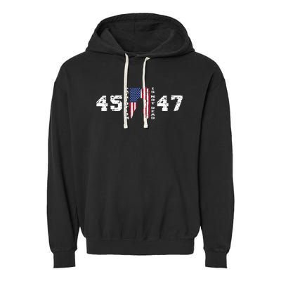 2024 Pro Trump 45 47 Patriotism Is Not Dead Vintage Flag Garment-Dyed Fleece Hoodie