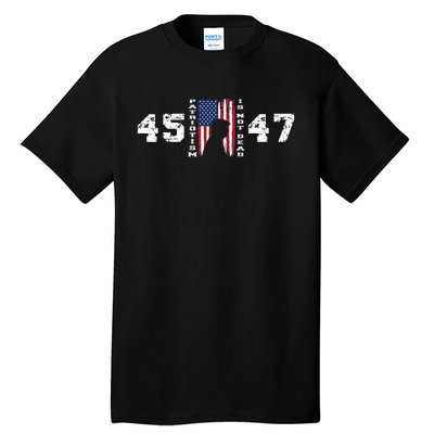 2024 Pro Trump 45 47 Patriotism Is Not Dead Vintage Flag Tall T-Shirt