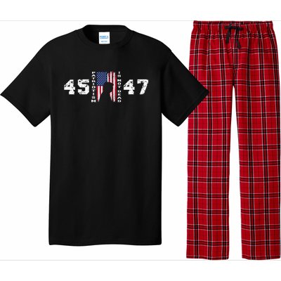 2024 Pro Trump 45 47 Patriotism Is Not Dead Vintage Flag Pajama Set