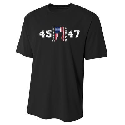 2024 Pro Trump 45 47 Patriotism Is Not Dead Vintage Flag Performance Sprint T-Shirt