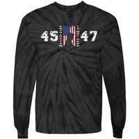 2024 Pro Trump 45 47 Patriotism Is Not Dead Vintage Flag Tie-Dye Long Sleeve Shirt