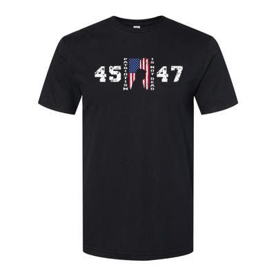 2024 Pro Trump 45 47 Patriotism Is Not Dead Vintage Flag Softstyle CVC T-Shirt