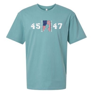 2024 Pro Trump 45 47 Patriotism Is Not Dead Vintage Flag Sueded Cloud Jersey T-Shirt