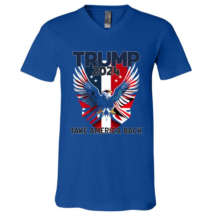 2024 President Trump Take America Back Cute Gift V-Neck T-Shirt