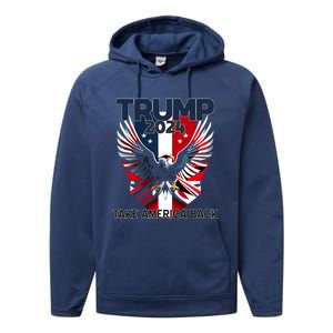 2024 President Trump Take America Back Cute Gift Performance Fleece Hoodie