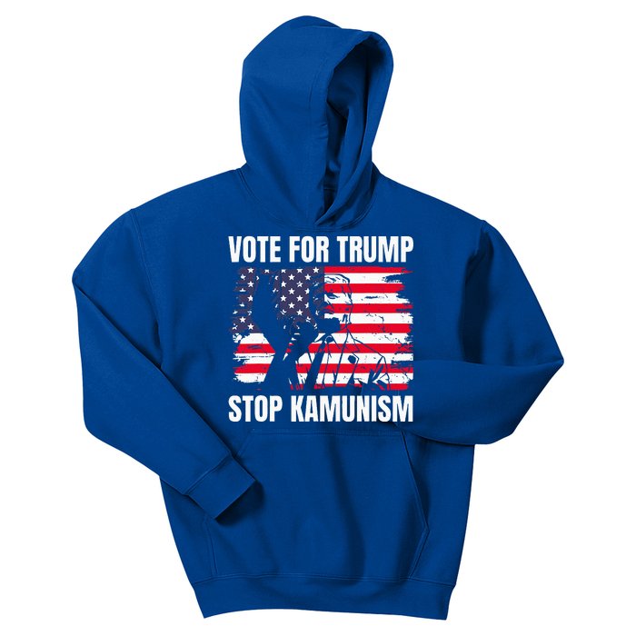 2024 President Vote For Trump Stop Kamunism Save America Kids Hoodie