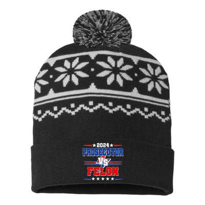 2024 Prosecutor Vs Felon Kamala Vs Trump 2024 Election USA-Made Snowflake Beanie