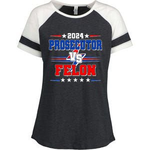 2024 Prosecutor Vs Felon Kamala Vs Trump 2024 Election Enza Ladies Jersey Colorblock Tee