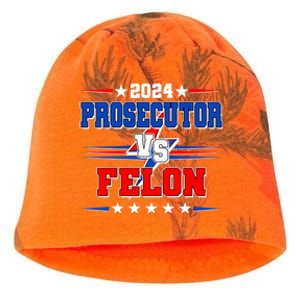 2024 Prosecutor Vs Felon Kamala Vs Trump 2024 Election Kati - Camo Knit Beanie