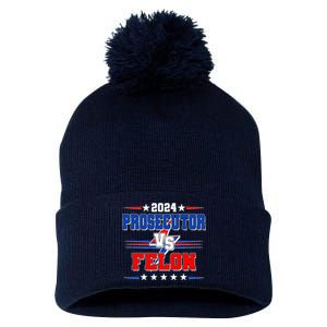 2024 Prosecutor Vs Felon Kamala Vs Trump 2024 Election Pom Pom 12in Knit Beanie