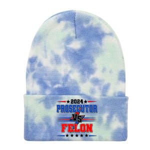 2024 Prosecutor Vs Felon Kamala Vs Trump 2024 Election Tie Dye 12in Knit Beanie