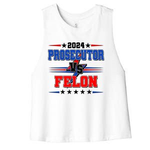 2024 Prosecutor Vs Felon Kamala Vs Trump 2024 Election Women's Racerback Cropped Tank