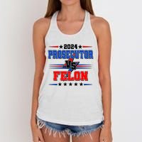 2024 Prosecutor Vs Felon Kamala Vs Trump 2024 Election Women's Knotted Racerback Tank