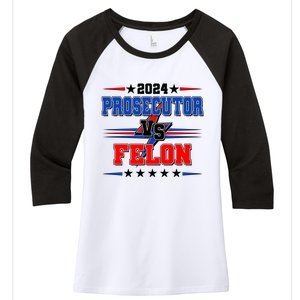 2024 Prosecutor Vs Felon Kamala Vs Trump 2024 Election Women's Tri-Blend 3/4-Sleeve Raglan Shirt