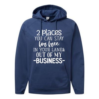 2 Places You Can Stay For Free Performance Fleece Hoodie