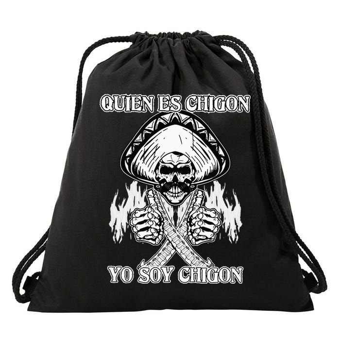 23 Quien Es Chigon TS Front Drawstring Bag