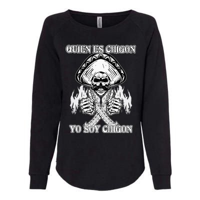 23 Quien Es Chigon TS Front Womens California Wash Sweatshirt