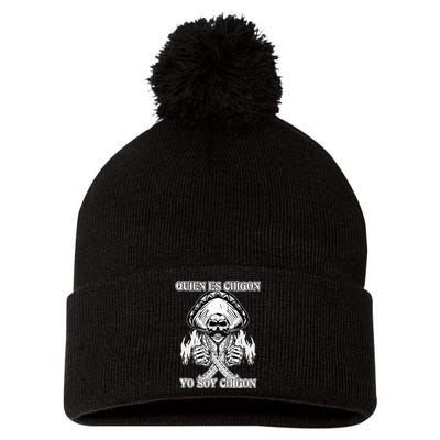23 Quien Es Chigon TS Front Pom Pom 12in Knit Beanie