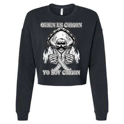23 Quien Es Chigon TS Front Cropped Pullover Crew