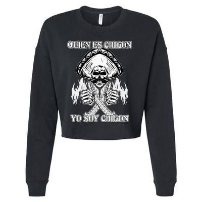 23 Quien Es Chigon TS Front Cropped Pullover Crew