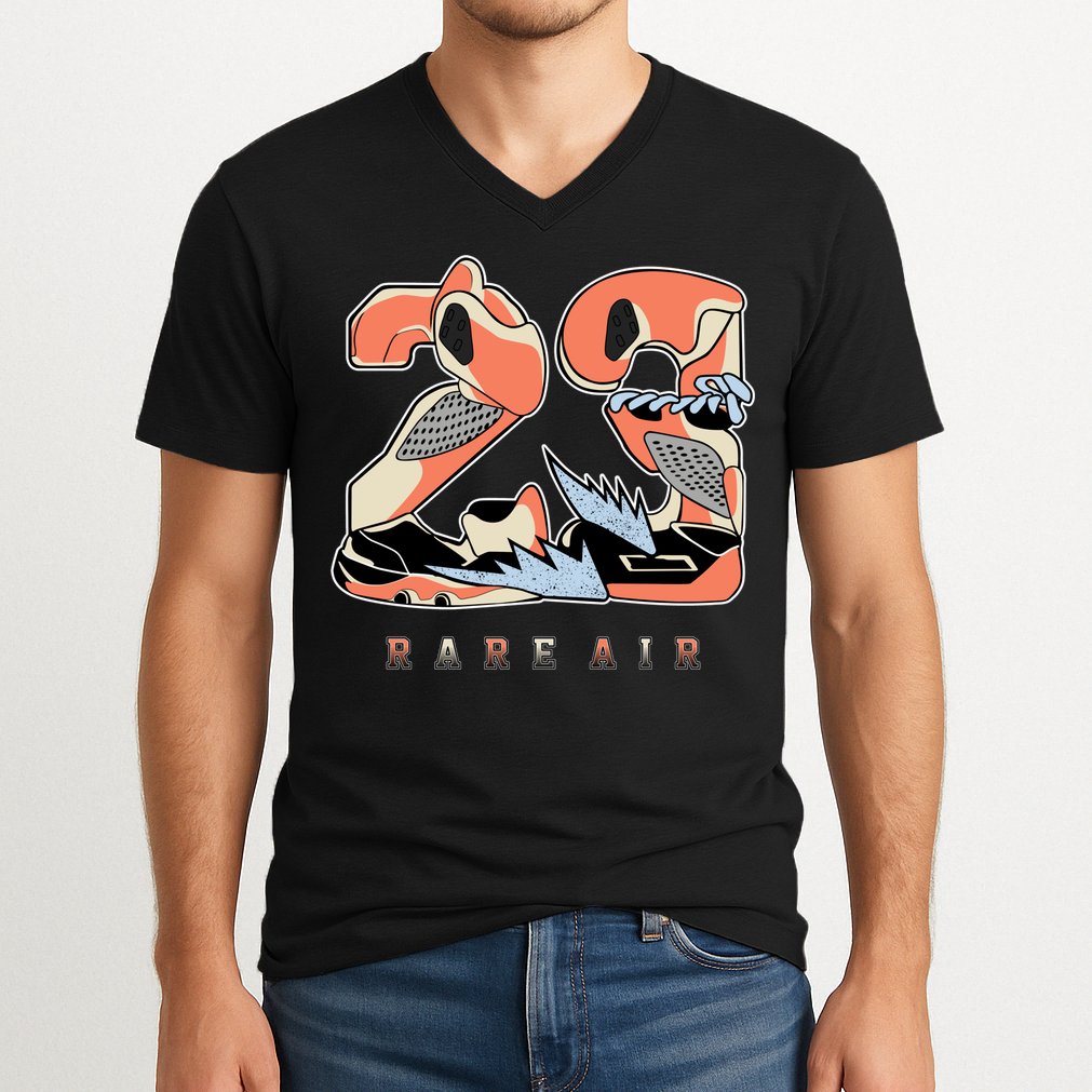 23 Rare Air Crimson Bliss 5s Matching V-Neck T-Shirt