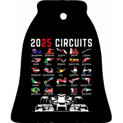 2025 Races Formula Racing Car 2025 Formula Racing Ceramic Bell Ornament