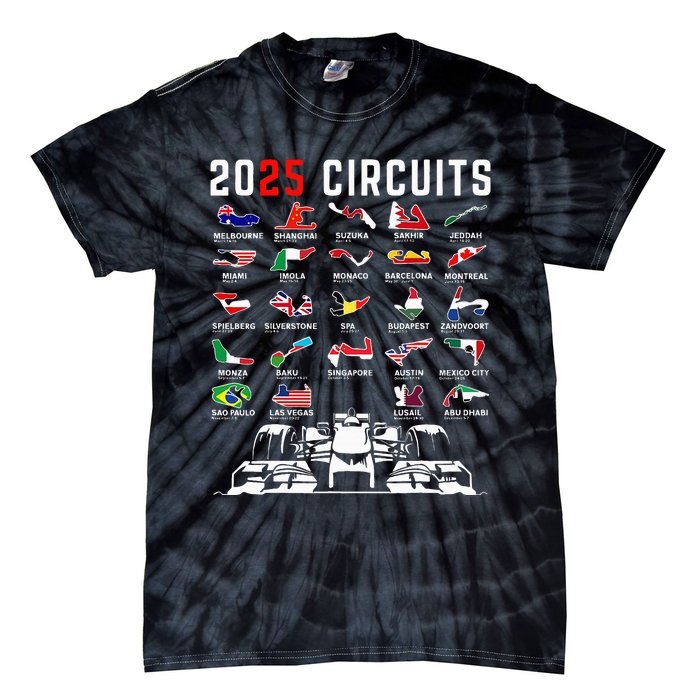 2025 Races Formula Racing Car 2025 Formula Racing Tie-Dye T-Shirt