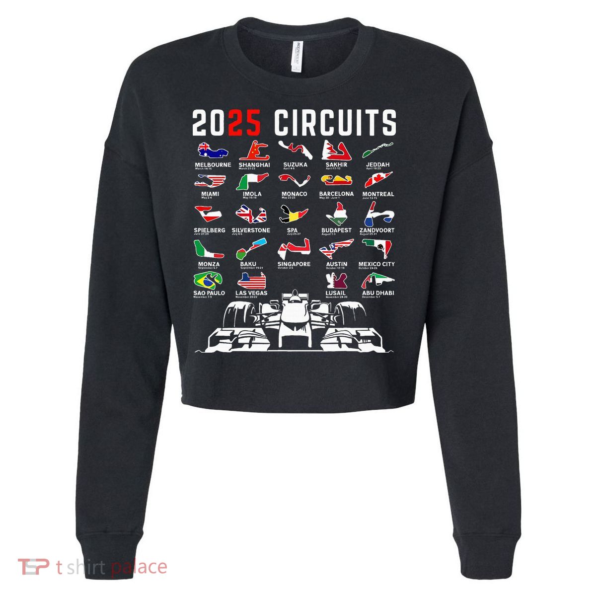 2025 Races Formula Racing Car 2025 Formula Racing Cropped Pullover Crew