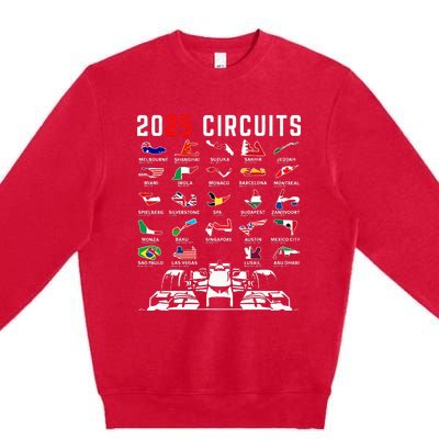 2025 Races Formula Racing Car 2025 Formula Racing Premium Crewneck Sweatshirt